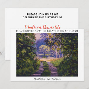 Convites Floresta Colorida Azul Claro Roxo Amarelo Verde