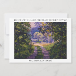 Convites Floresta Colorida Luz Azul Roxo Amarelo Verde