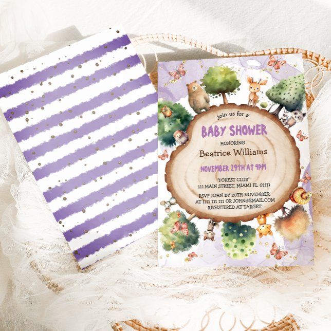 Convites Floresta Cura Animais Aquarela Chá (Criador carregado)