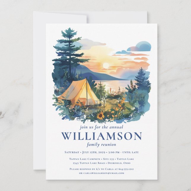 Convites Floresta de Campos Exteriores da União Familiar (Frente)