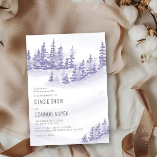 Convites Floresta de Inverno em Cinza Lavanda Casamento na