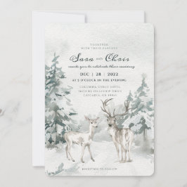 Convites Floresta de inverno Snowy, com Coloração de Vento