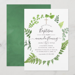 Convites Floresta de Madeira em Aquarela para Batismo