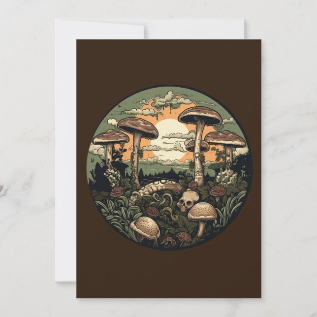 Convites Floresta de Mushroom Punk (Frente)
