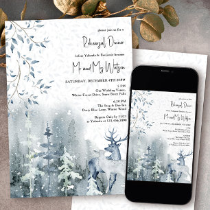 Convites Floresta de Neve de Inverno e Ensaios de Casamento