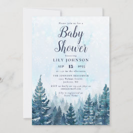 Convites Floresta de pinheiros elegante de inverno Baby Sho