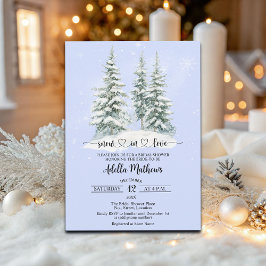 Convites Floresta de Pinho no Chá de panela Elegante de Nev