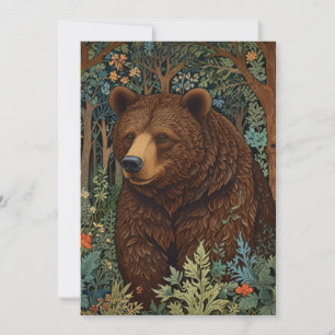 Convites Floresta de trabalho de arte boho-do-urso-pardo