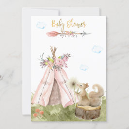 Convites *~* Floresta de Woodland do Esquilo Boho Teepee Bo