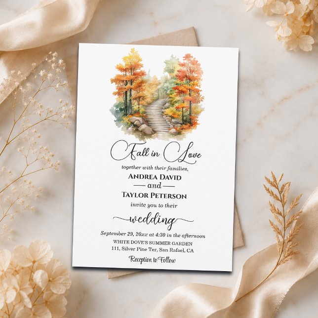 Convites Floresta do Amor no Casamento de Outono (Criador carregado)