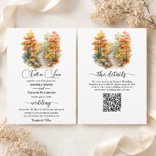 Convites Floresta do Amor no Outono em um Casamento Complet