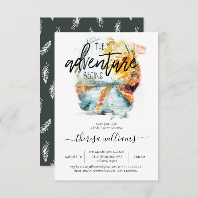 Convites Floresta do outono russo | CHÁ DE PANELA (Frente/Verso)