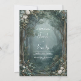 Convites Floresta Dourada Nebulosa Crisântemo Branco Casame