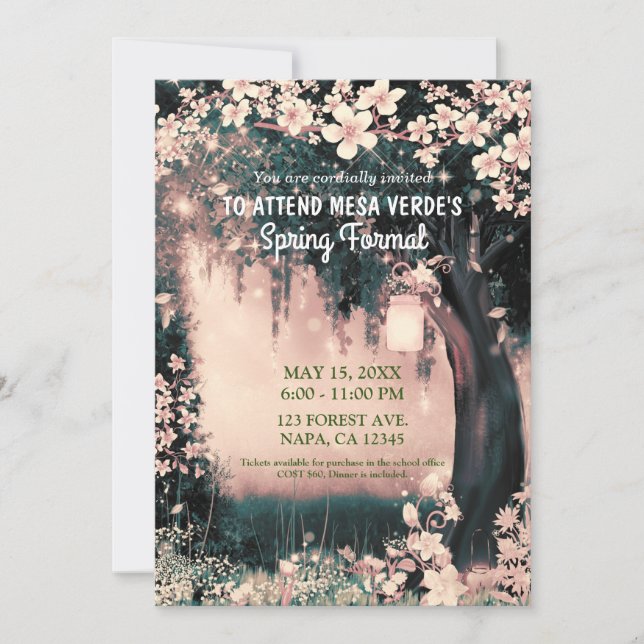 Convites Floresta Encantada de Madeira Fantasia Dança de Ga (Frente)