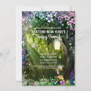 Convites Floresta Encantada de Madeira Fantasia Flores Bail