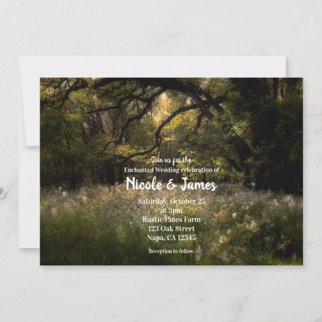Convites Floresta Encantada Floral Rústica Árvore Casamento (Frente)