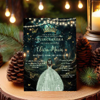 Floresta Encantada Garota Marrom Verde Quinceañera