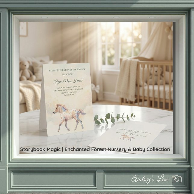 Convites Floresta Encantada Magia de Contos de Fadas (Storybook Magic | Enchanted Forest Nursery & Baby Collection)