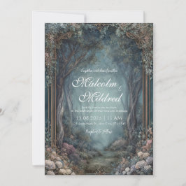 Convites Floresta Encantada Ornamentada a Ouro Casamento Fl