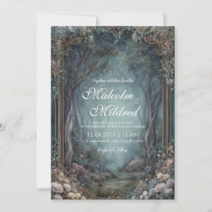 Convites Floresta Encantada Ornamentada a Ouro Casamento Fl