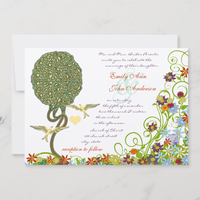 Convites Floresta Encantada Patchwork Floral Conto de Fadas (Frente)