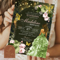 Floresta Encantada Rosa Fada Princesa Quinceanera
