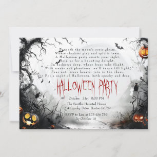 Convites Floresta Estranha Horizontal I Poema de Pumpkins H