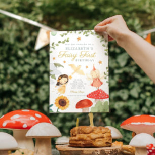 Convites Floresta Fada Primeiro Aniversário Madeira Cogueir