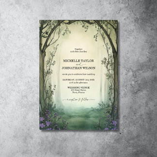 Convites Floresta Floral Victoriana Elegante Vintage