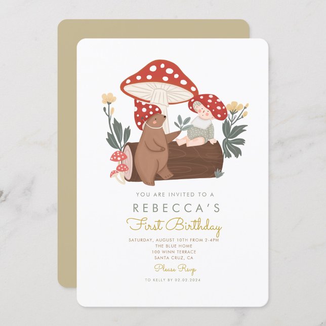 Convites Floresta Floresta Florestal de Cogumelos Primeiro  (Criador carregado)