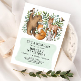 Convites Floresta Florestal Selvagem Um Garoto De Aniversár