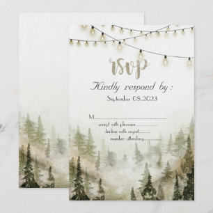 Convites Floresta,Mata,Pinos,Luzes de Corda RSVP