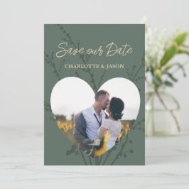 Convites Floresta Moderno Foto Quadro Salvar Data     