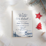 Convites Floresta Pinheira Árvores Winter Onederland Aniver<br><div class="desc">Celebre o primeiro aniversário do seu filho com o nosso encantador Convite de Aniversário da Floresta Pinheira de Inverno da Terra Nova. Esta design única e encantadora mostra uma paisagem vitícola, perfeita para uma celebração de aniversário com tema de inverno. Personalize os detalhes e envie esses convites para definir o...</div>