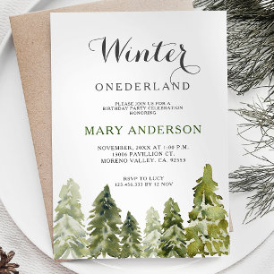 Convites Floresta Pinheira Árvores Winter Onederland Aniver