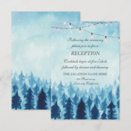 Convites Floresta,Pinos Recepção de Casamento Azul