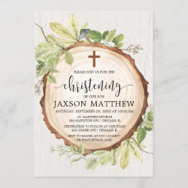 Convites Floresta russa batizante cai folhagem verde