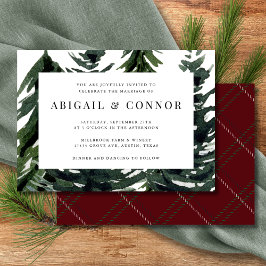 Convites Floresta russa Tartan Xadrez Vermelha Preta Verde