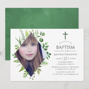 Convites Floresta Selvagem Vegetação Batismo ou Baptizado