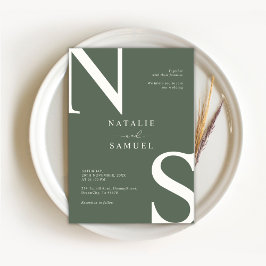 Convites Floresta Verde Minimalista Elegante Bold Casdi Ini