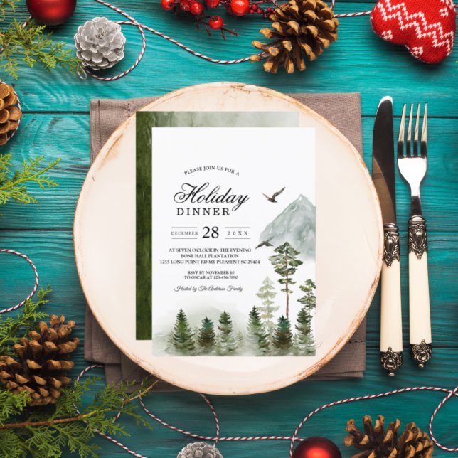 Convites Floresta Verde Moderna | Árvores Aquáticas (Criador carregado)