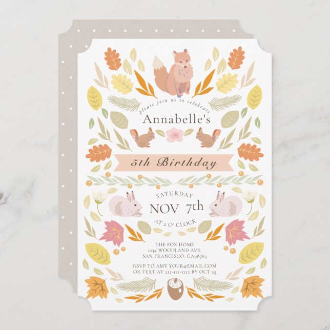 Convites Florestas de outono - Folhagem de Florestas (Frente/Verso)