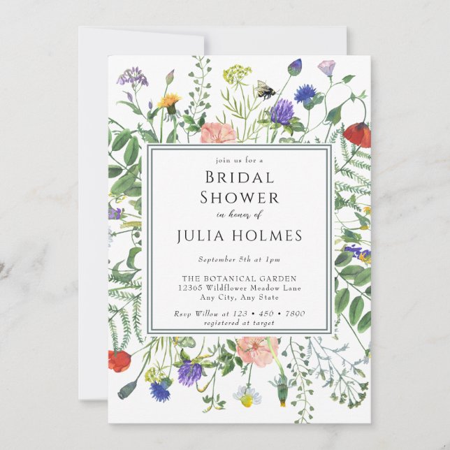 Convites Florestas Selvagens | Bebês Floral | CHÁ DE PANELA (Frente)