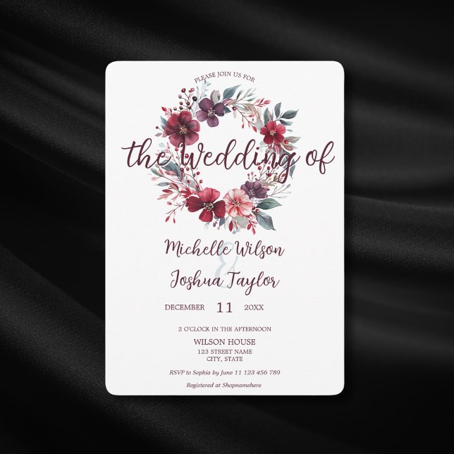 Convites Flórida floral simples e moderna de inverno (Criador carregado)