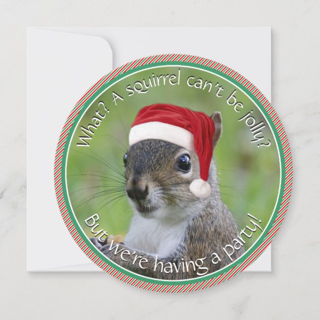 Convites Florida Papais noeis Squirrel™ é Jolly Holiday Par (Frente)