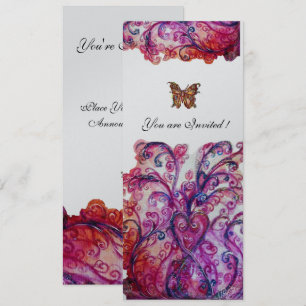 Convites FLORIDOS CAPRICHOSOS vermelho brilhante rosa roxo 