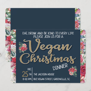 Convites Florim azul-de-Natal Vegan e vinho de ouro
