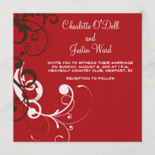 Convites flourish; casamento vermelho