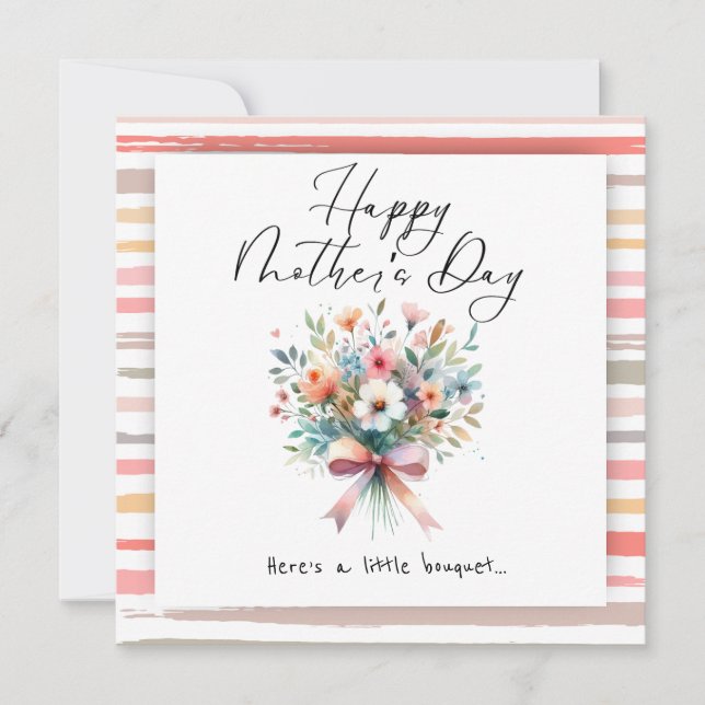 Convites Flower bouquet Happy Mother’s Day (Frente)