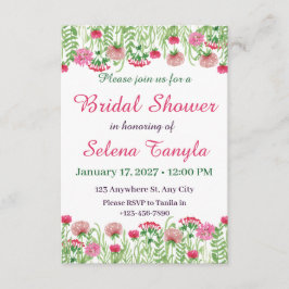 Convites  Flower Bridal Shower Invitation Card